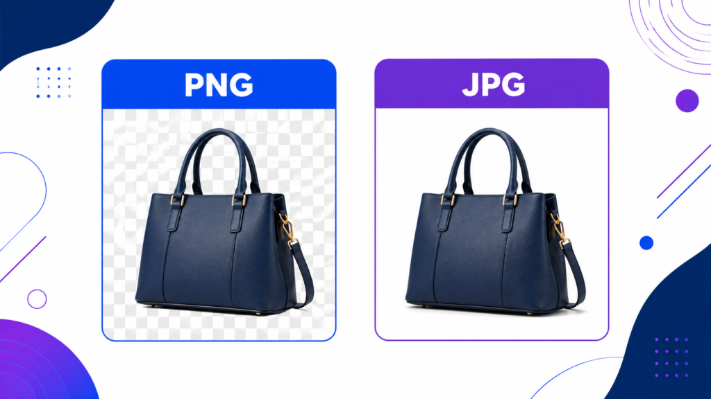 Diferença entre PNG transparente e JPG com fundo branco